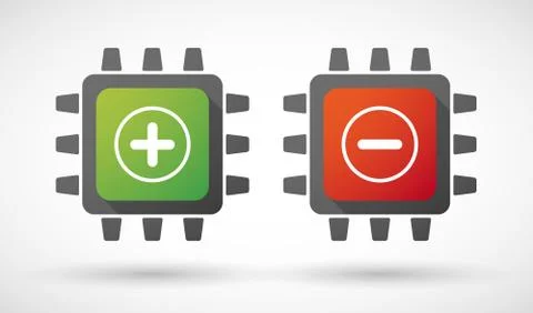 CPU icon set with math signs Illustrazione stock