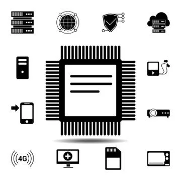 CPU icon. Simple glyph vector element of Technology icons set for UI and UX,  Stockillustratie