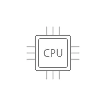 CPU icon. Simple web black icon, can be used as web element icon Stock Illustration