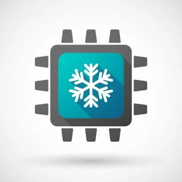 CPU icon with a snow flake Stock Illustration