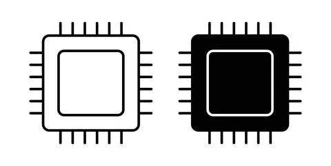 CPU icon. Style is flat and line symbol Illustrazione stock