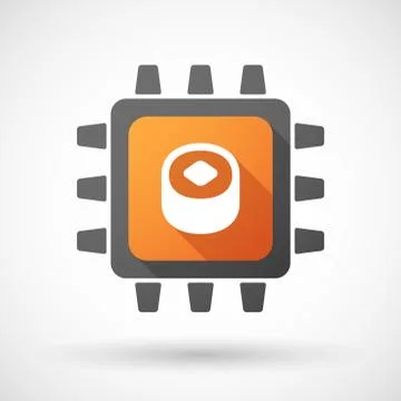 CPU icon with a sushi Stock Illustration