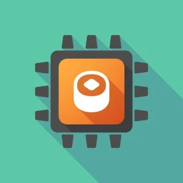 CPU icon with a sushi 스톡 일러스트