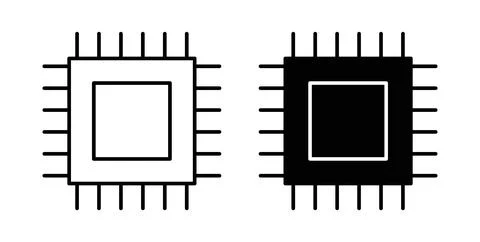 CPU icon symbol. Flat Vector illustration Illustrazione stock