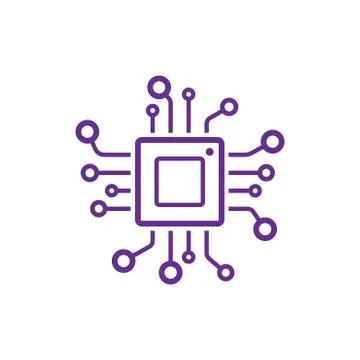 Cpu icon, vector cpu processor technology, electronic microchip Illustrazione stock