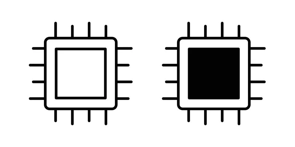 CPU icon vector design illustrations Stock Illustration