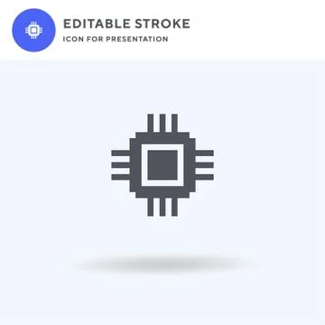 Cpu icon vector, filled flat sign, solid pictogram isolated on white, logo il Stock Illustration