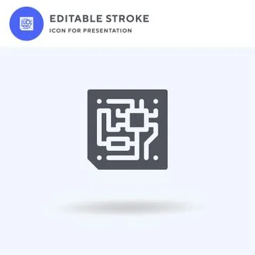 Cpu icon vector, filled flat sign, solid pictogram isolated on white, logo Illustrazione stock