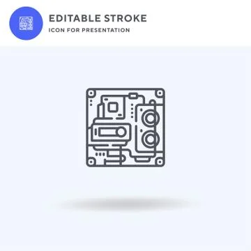 Cpu icon vector, filled flat sign, solid pictogram isolated on white, logo Stock Illustration
