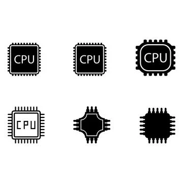 Cpu icon vector Stock Illustration