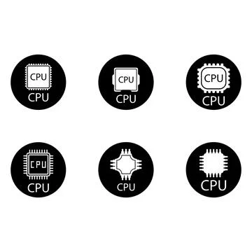 Cpu icon vector Stock Illustration