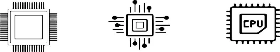 CPU icon on white background Stock Illustration
