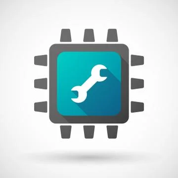 CPU icon with a wrench 스톡 일러스트