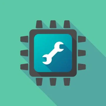 CPU icon with a wrench 스톡 일러스트