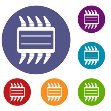 CPU icons set イラスト素材