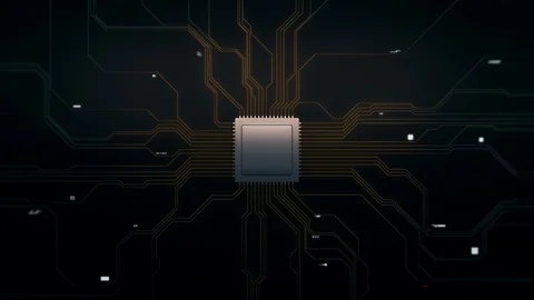 CPU Impact Circuit Board Stock Footage 98203031