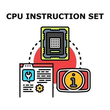 Cpu instruction set processor programming concept 스톡 일러스트
