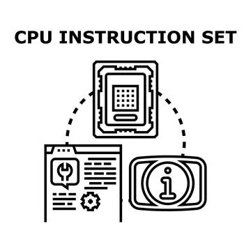 Cpu instruction set processor programming concept Stockillustratie