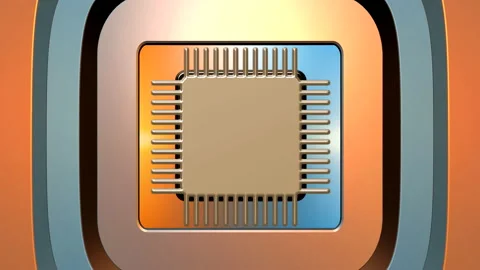 CPU. Integrated circuit. Presentation new idea, product. Intro Stock Footage 159552280