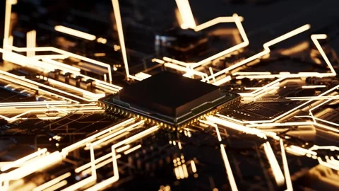 CPU Intro. Animated computer CPU Vídeo Stock 341612182