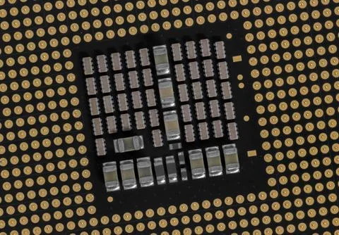 CPU Land Grid Array - Tilted Stock Photos