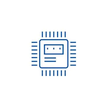 Cpu line icon concept. Cpu flat  vector symbol, sign, outline illustration. Stock Illustration