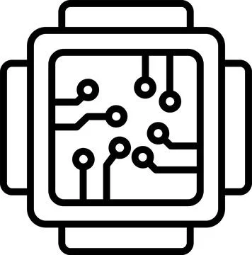 Cpu Line Icon Design Stock Illustration