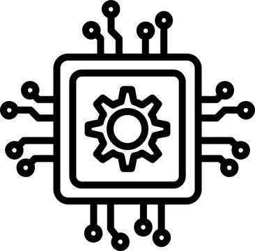 Cpu Line Icon Design Stock Illustration