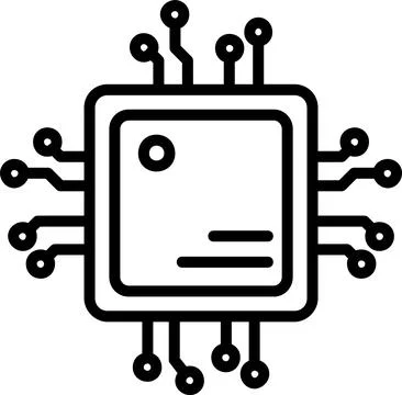 Cpu Line Icon Design Stock Illustration