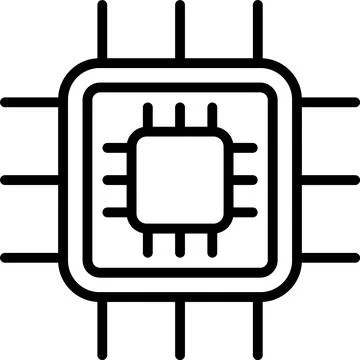 CPU Line Icon Design Stock Illustration
