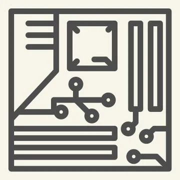 Cpu line icon. Microprocessor vector illustration isolated on white. Circuit Stockillustratie