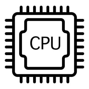 Cpu line icon. Processor illustration isolated on white. Chip outline style Stock Illustration