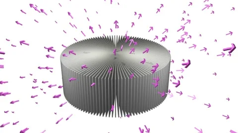 CPU machine heat sink with arrows air flowing outwards. 3d animation render Stock Footage 151329040