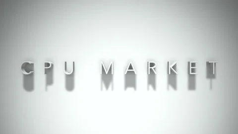 Cpu market 3D title animation with shadows on a white background Stock Footage 297016693