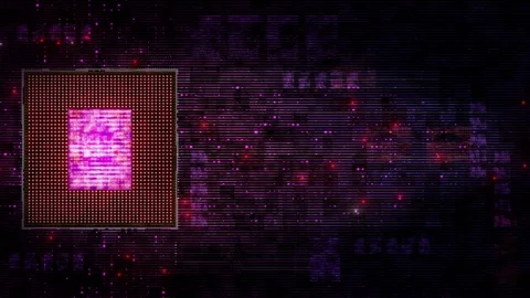CPU matrix Hologram 01 Video stock 73536316
