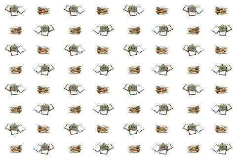 Cpu Microchip Computer set on white isolated background Foto stock