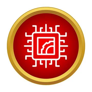 Cpu microchip icon representing computer processor technology Stockillustratie