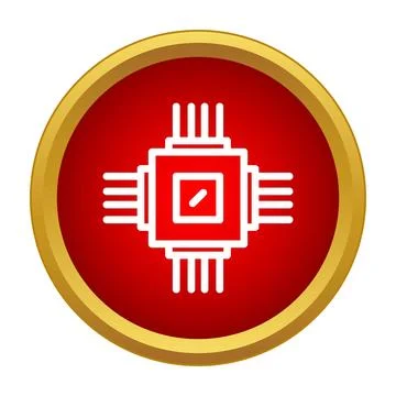 Cpu microchip icon representing digital technology and processing Stockillustratie
