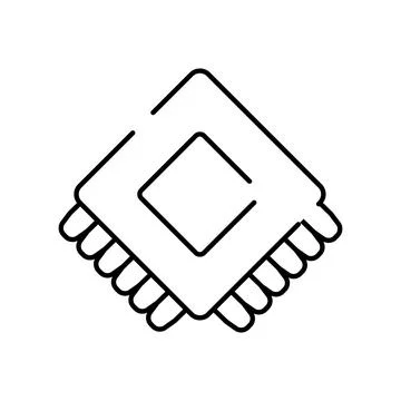 Cpu microchip icon representing technology and data processing Stock Illustration