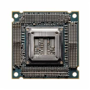 THE CPU microchip is isolated on white background. 스톡 사진