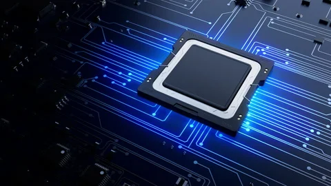 CPU . microelectronics technology concept Stock Footage 228605618