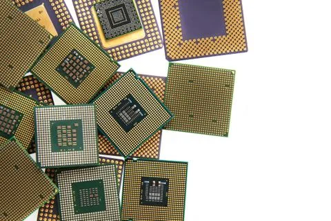 Cpu micropocessors isolated Stock Photos