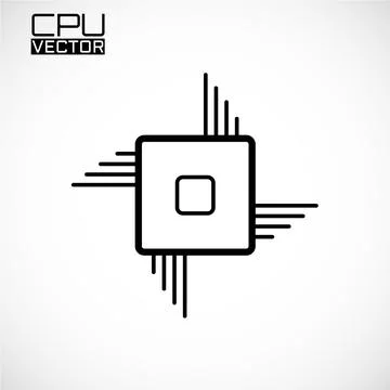 Cpu. Microprocessor. Microchip. Circuit board. Logo. Vector illustration Stock Illustration