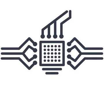 CPU microprocessor or memory chip vector icon Stock Illustration