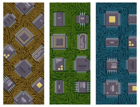 CPU microprocessors microchip brochure vector illustration hardware component Ilustración de archivo