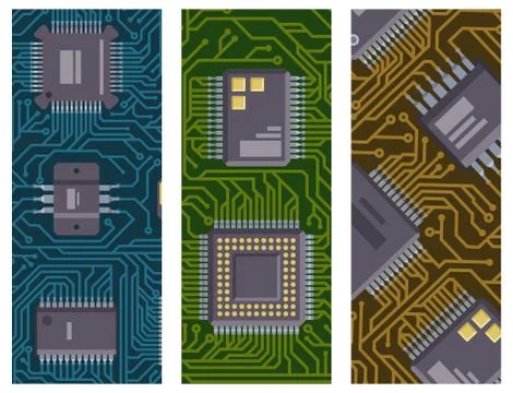 CPU microprocessors microchip brochure vector illustration hardware component Illustrazione stock