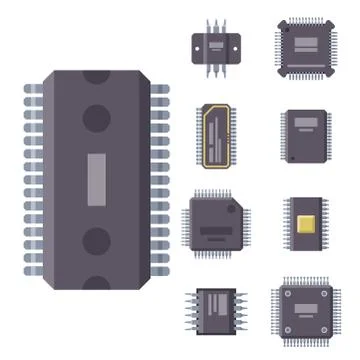 CPU microprocessors microchip vector illustration hardware component equipment. イラスト素材