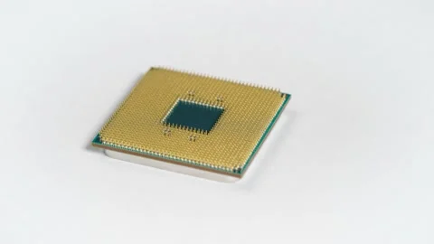 CPU. Modern high-performance processor on a white background. Such an element Stock Footage 145372118