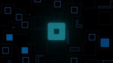 CPU. Modern processor. Abstract technology video footage. Stock Footage 171803538