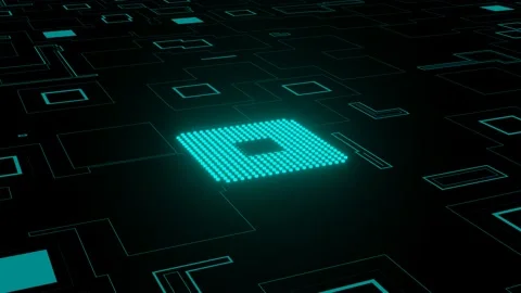 CPU. Modern processor. Abstract technology video footage. Stock Footage 171803783